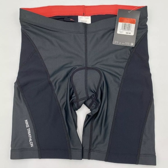 Nike Pants - NWT [Nike] Cycling Padded Triathlon Shorts w/ Drawstring Black/Grey Womens Sz XS